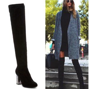 Carlos Santana|Over the Knee Black Boots